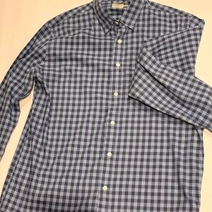 Faherty Brand Movement™ Shirt Navy Gray Gingham Men's Large